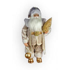 Papai Noel Branco E Dourado Luxo 80 Cm | Natal Formosinha